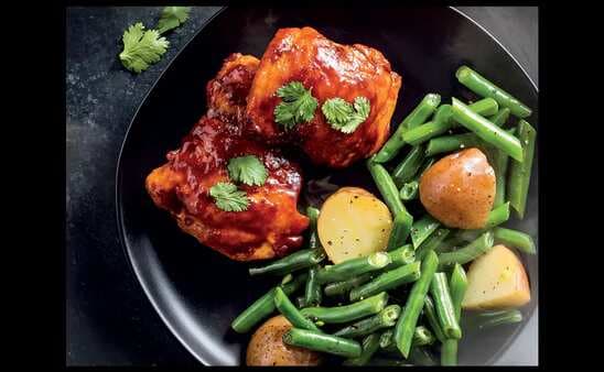 Smoky Pan Roasted Chicken With Potatoes And Beans