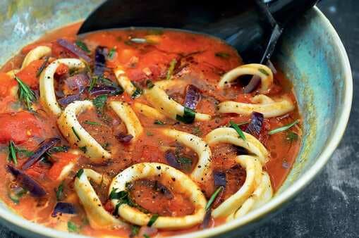 Mediterranean Tomato Stew With Calamari