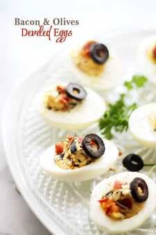 Bacon and Olives Deviled Eggs