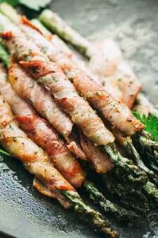 Bacon Wrapped Asparagus with Balsamic Glaze