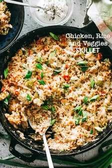 Chicken Rice and Vegetable Skillet