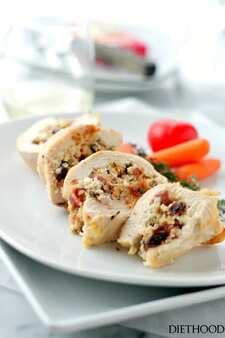 Goat Cheese Bacon and Raisins Stuffed Chicken Breasts
