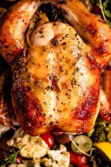 Maple Butter Roast Chicken with Vegetables