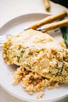 One Pan Risotto with Garlic Herb Tilapia