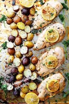 Sheet Pan Honey Garlic Lemon Chicken with Potatoes