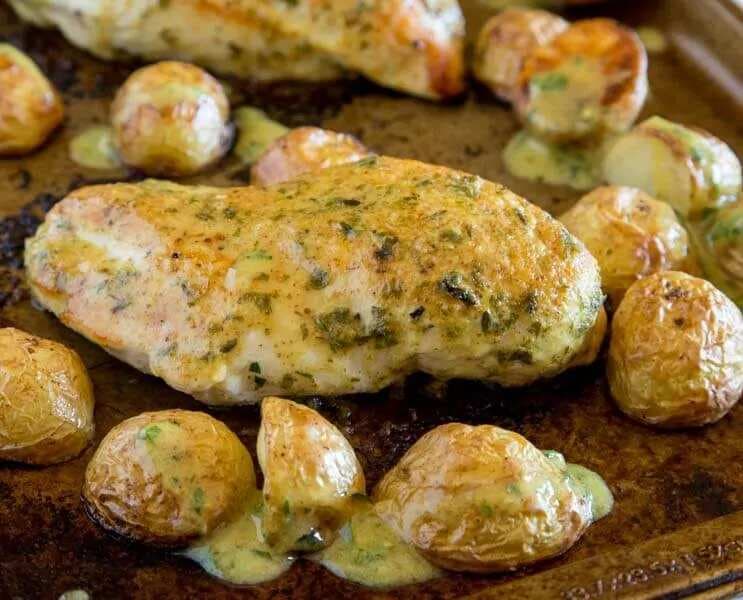 Sheet Pan Chicken With Roasted Potatoes