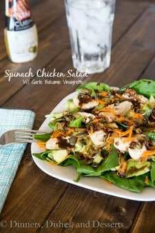 Spinach Chicken Salad W/Garlic Balsamic Vinaigrette