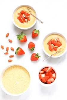 Creamy Breakfast Polenta With Strawberries & Almonds