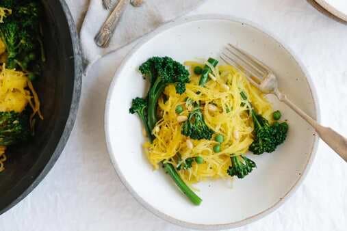 Spaghetti Squash With Broccolini And Truffle Oil