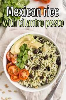 Mexican Rice with Cilantro Pesto and Black Beans