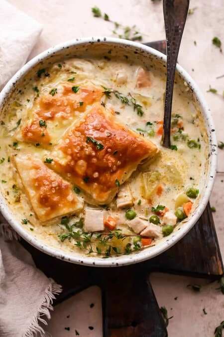 Leftover Turkey Pot Pie Soup