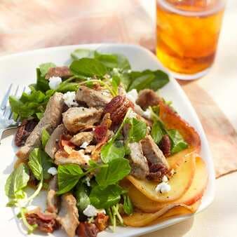 Bold Watercress And Pancetta-Apple Salad With Candied Pecans