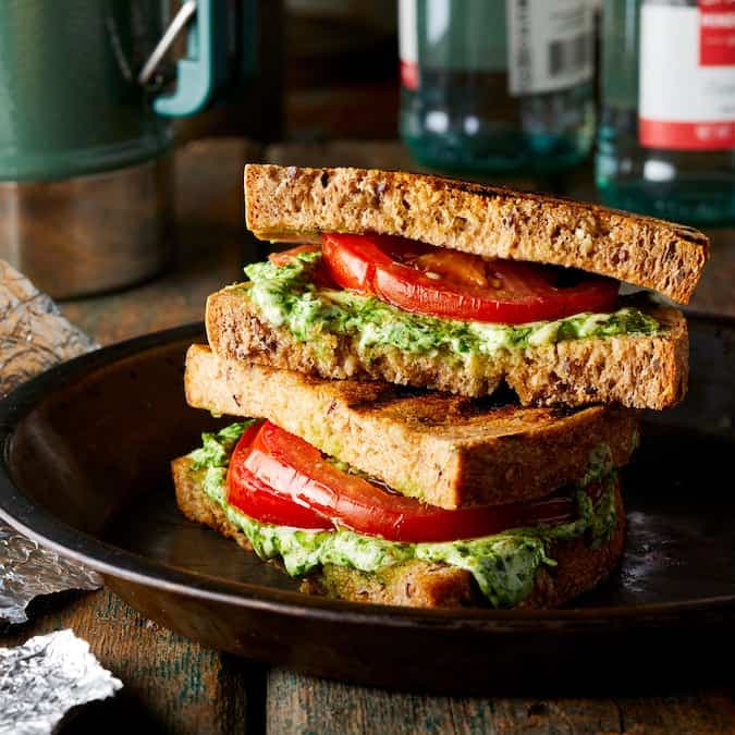 Campfire Caprese Grilled Cheese