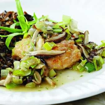 Chicken Thighs With Leeks & Shiitakes