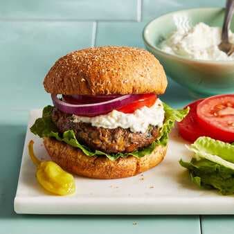 Chickpea & Beef Burgers With Whipped Feta