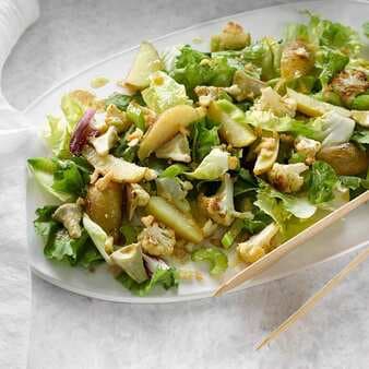 Escarole & Roasted Vegetable Salad With Anchovy-Garlic Vinaigrette