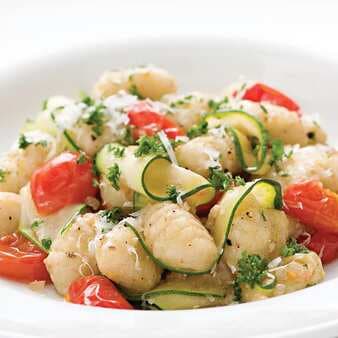 Gnocchi With Zucchini Ribbons & Parsley Brown Butter