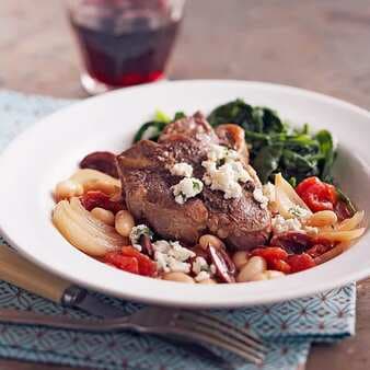 Greek Braised Lamb Chops With Herbed Goat Cheese
