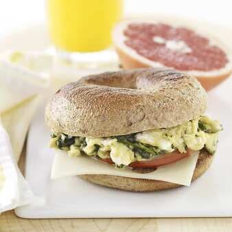 Green Eggs & Ham Bagel Breakfast Sandwich