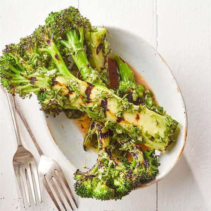 Grilled Broccoli Wedges With Herb Vinaigrette