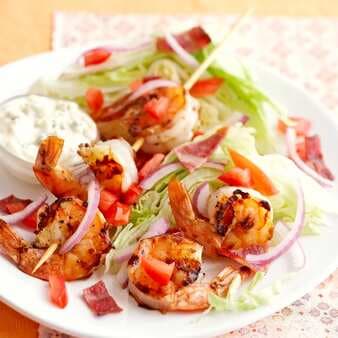Iceberg Wedges With Shrimp And Blue Cheese Dressing