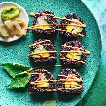 Inside-Out California Rolls With Mango & Spicy Mayo