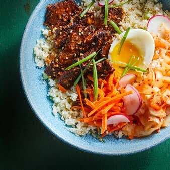 Korean Steak Kimchi & Cauliflower Rice Bowls