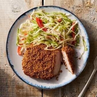 Panko-Crusted Pork Chops With Asian Slaw
