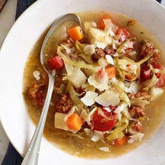 Sausage Cabbage & Root Vegetable Soup