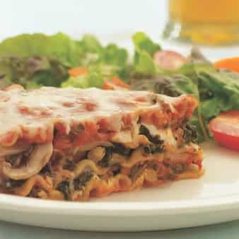Sausage Mushroom & Spinach Lasagna