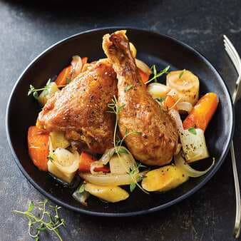 Slow-Cooker Chicken & Honey-Glazed Root Vegetables
