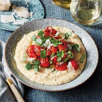 Slow-Cooker Polenta With Roasted Tomatoes & Parmesan