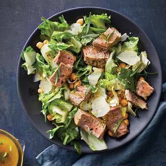 Slow-Cooker Tuna Steaks With Escarole-Chickpea Salad