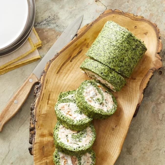 Smoked Salmon & Spinach Roulade