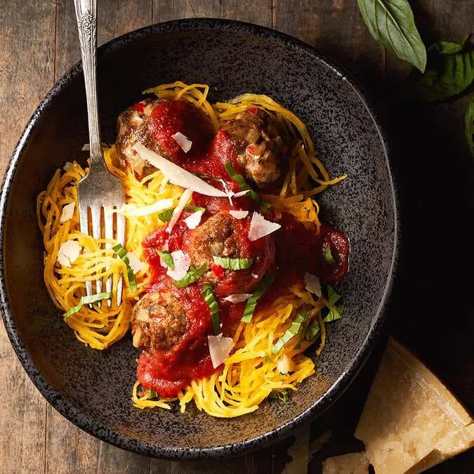 Spaghetti Squash And Meatballs