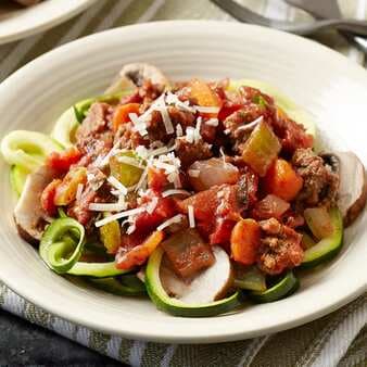 Veggie-Filled Meat Sauce With Zucchini Noodles