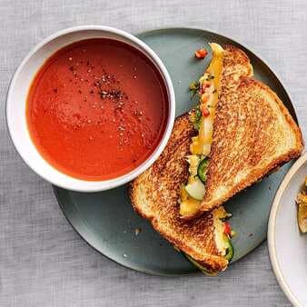 Veggie Grilled Cheese With Tomato Soup