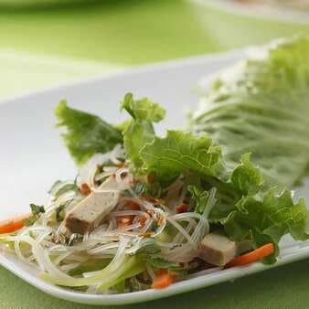 Vietnamese Tofu-Noodle Lettuce Wraps