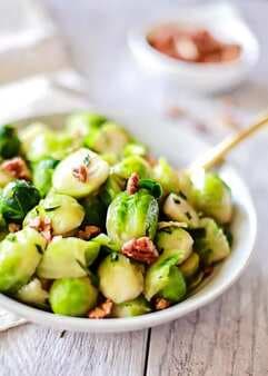 Brussels Sprouts Candied Pecans Butter Glaze