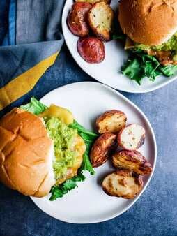 Grilled Chicken Burgers With Guacamole And Garlic Aioli