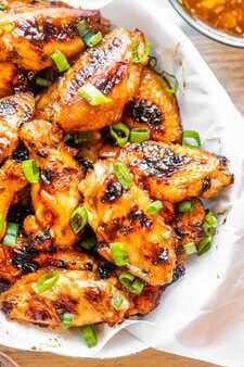 BBQ Peach Grilled Chicken Wings