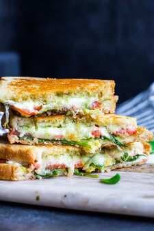 Grilled Goat Cheese Sandwich With Pesto And Arugula