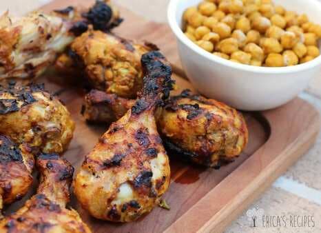 Grilled Tandoori Chicken with Spiced Chickpeas