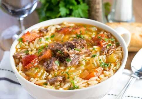 Oxtail Orzo Soup