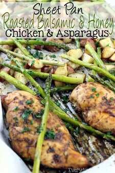 Sheet Pan Roasted Balsamic & Honey Chicken & Asparagus