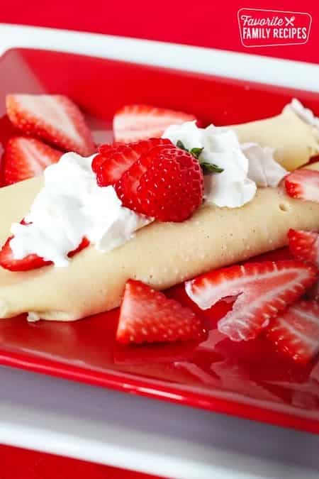 Crepes With Strawberry Cream Cheese Filling
