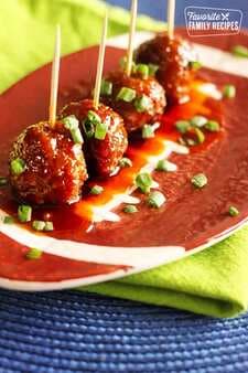 Sweet And Spicy Slow Cooker Appetizer Meatballs