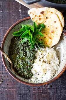 Lentil Dal With Spinach Sauce
