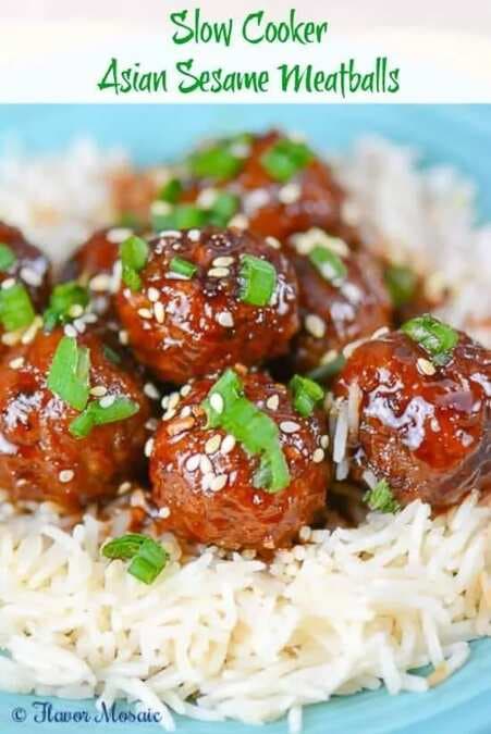 Slow Cooker Asian Sesame Meatballs