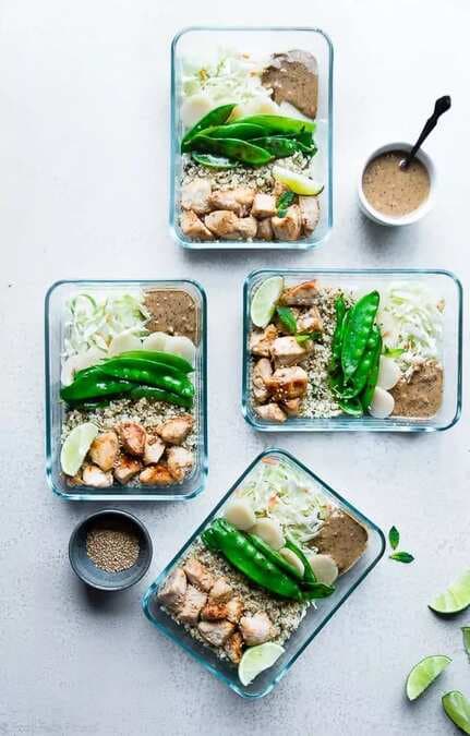 Chicken Satay Meal Prep Bowls